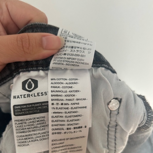 Levis 501 High Rise Black Distressed Shorts size 27 - Picture 11 of 12